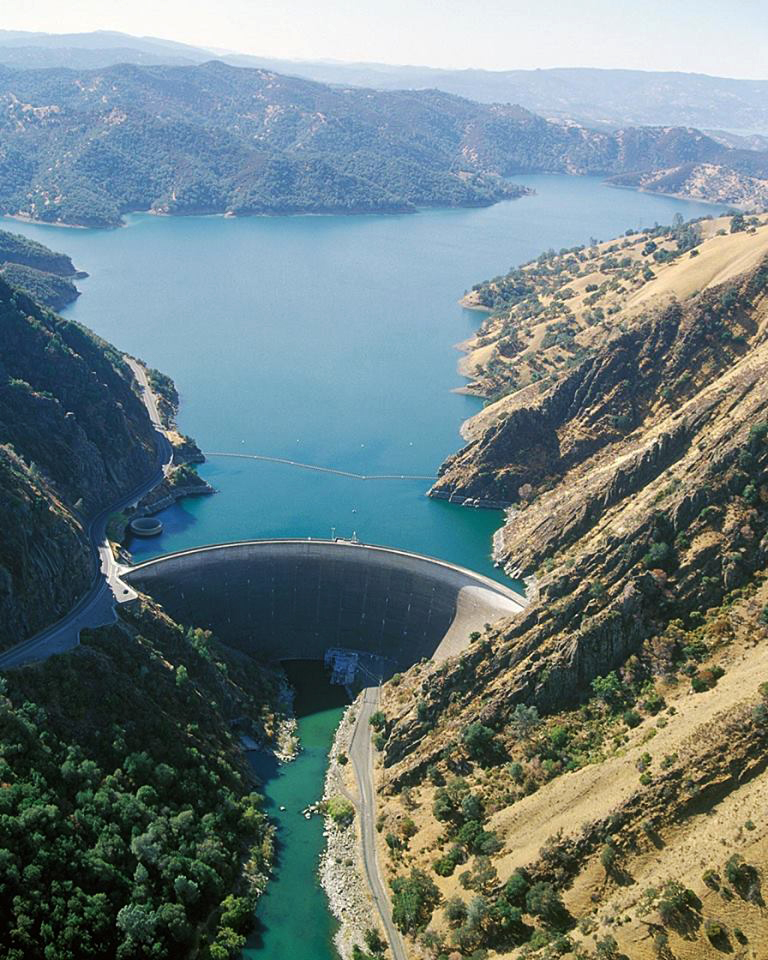 Lake Berryessa and Monticello Dam. The lake offers a drought-resilient source of high-quality surface water (Bureau of Reclamation)