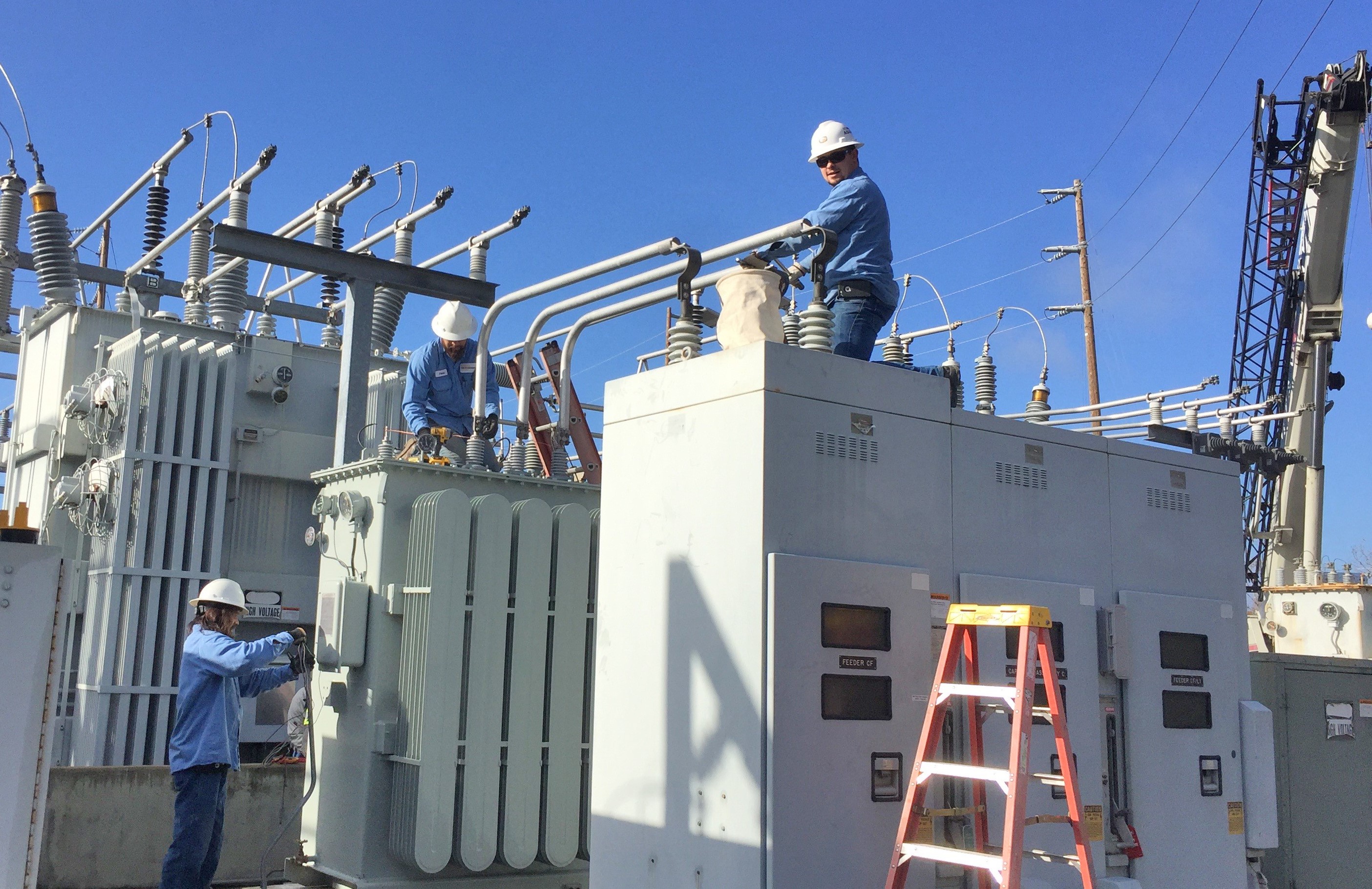 An existing electrical substation on campus. The new switch station will improve the reliability of the electrical grid in order to handle increasing demand.