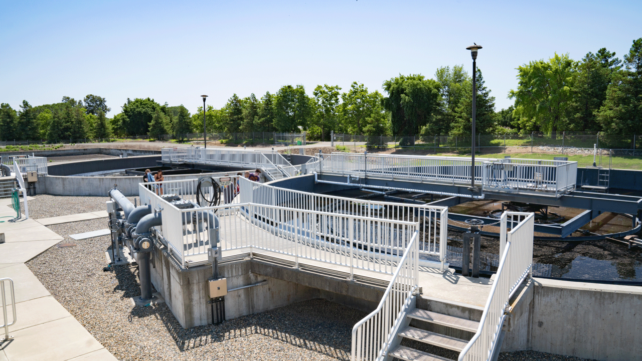 Image of the holding tanks at the UC Davis Wastewater Treatment Plant