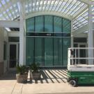 Image of the recently re-stuccoed Foundation Plant Services building.